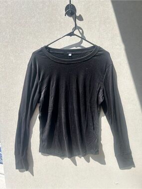 Classic Black Long-Sleeve Tee cotton new with tags women’s size Large #494